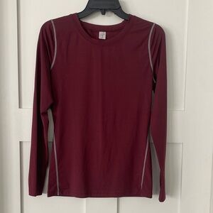 Women's Long Sleeve Maroon and Grey Tops